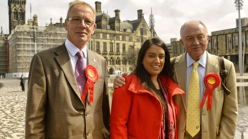Pictured in the center is Naz Shah, who was suspended from the United Kingdom's Labour Party over a Facebook post in which she suggested the "relocation" of Israel. At right is Labour member and former London mayor Ken Livingstone, who was also suspended from the party for saying that Hitler was a Zionist. Credit: Wikimedia Commons.