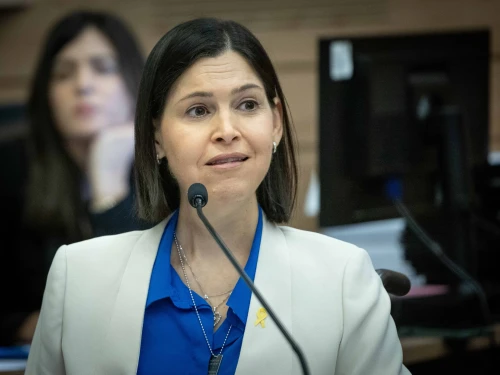 MK Karine Elharrar attends a House Committee meeting at the Knesset in Jerusalem on Nov. 19, 2023. Photo by Chaim Goldberg/Flash90.