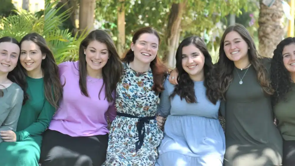 Students of the Machon Ma’ayan women’s seminary prior to the coronavirus pandemic. Credit: Courtesy.