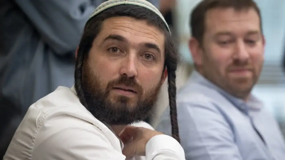 Lawmaker Zvi Sukkot (Religious Zionism Party) attends a faction meeting at the Knesset in Jerusalem, Jan. 23, 2023. Photo by Yonatan Sindel/Flash90.