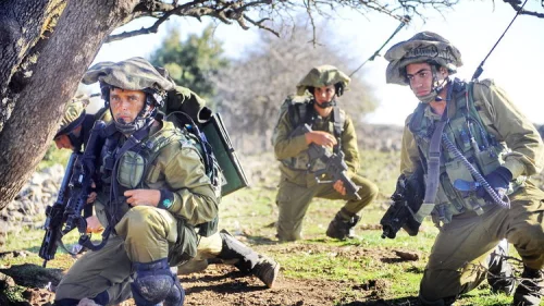 Israeli soldiers participate in a drill in northern Israel. Credit: IDF.