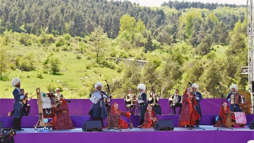 An Azerbaijani Jewish dance group at the Khari Bulbul Music Festival in Shusha, May 12, 2021. Credit: President.az via Wikimedia Commons.