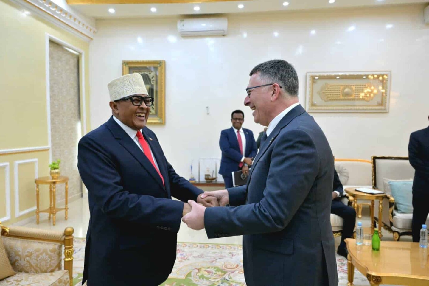 Somaliland President Abdirahman Mohamed Abdullahi hosts Israeli Foreign Minister Gideon Sa’ar in Hargeisa, Jan. 6, 2025. Credit: Israeli Ministry of Foreign Affairs.
