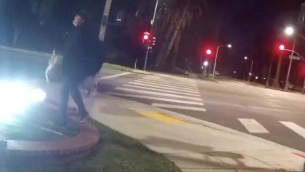 Footage of the vandalism of a menorah in Beverly Hills. Source: Instagram.