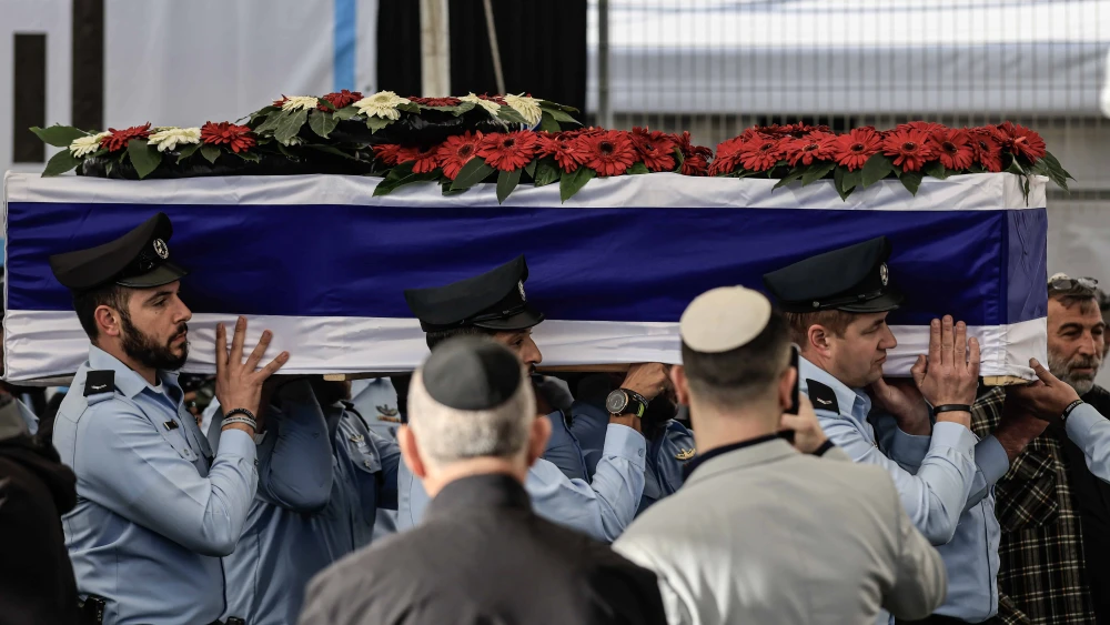 The funeral of Master Sgt. Ran Gvili, whose body was held by Hamas in Gaza for 843 days. Meitar, southern Israel, Jan. 28, 2026. Photo by Tsafrir Abayov/Flash90. 7