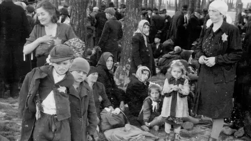 Hungarian Jews shortly before their murder at Auschwitz-Birkenau in Nazi-occupied Poland in May 1944. Photo credit: Yad Vashem.