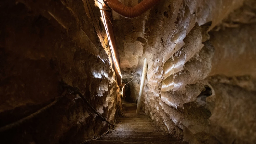 A Hezbollah tunnel running under the Lebanon-Israel border, July 7, 2019. Photo by Sraya Diamant/Flash90.