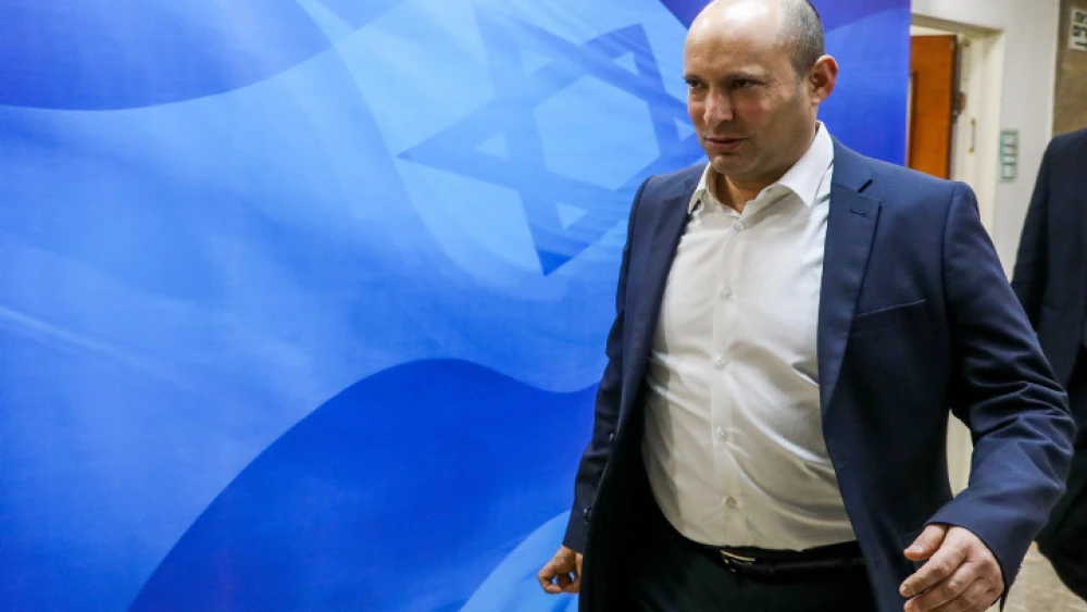 Israeli Defense Minister Naftali Bennett arrives at the weekly Cabinet meeting in Jerusalem, on Dec. 1, 2019. Photo by Marc Israel Sellem/POOL.