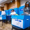 Likud party members are seen at a polling station in Jerusalem on Aug. 17, 2026, as party members vote in the Likud primary elections to determine the party’s Knesset list ahead of the Israeli general elections. Photo by Chaim Goldberg/Flash90.