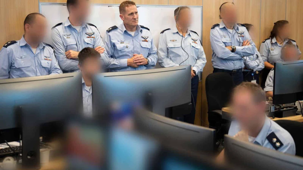 IAF commander Maj. Gen. Tomer Bar (center) monitors “Operation Roaring Lion,” Feb. 28, 2026. Credit: IDF.