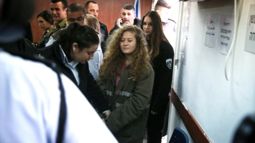 Palestinian activist Ahed Tamimi, 17, arrives for her trial in the Israeli military court at Ofer Prison. Credit: Flash90.