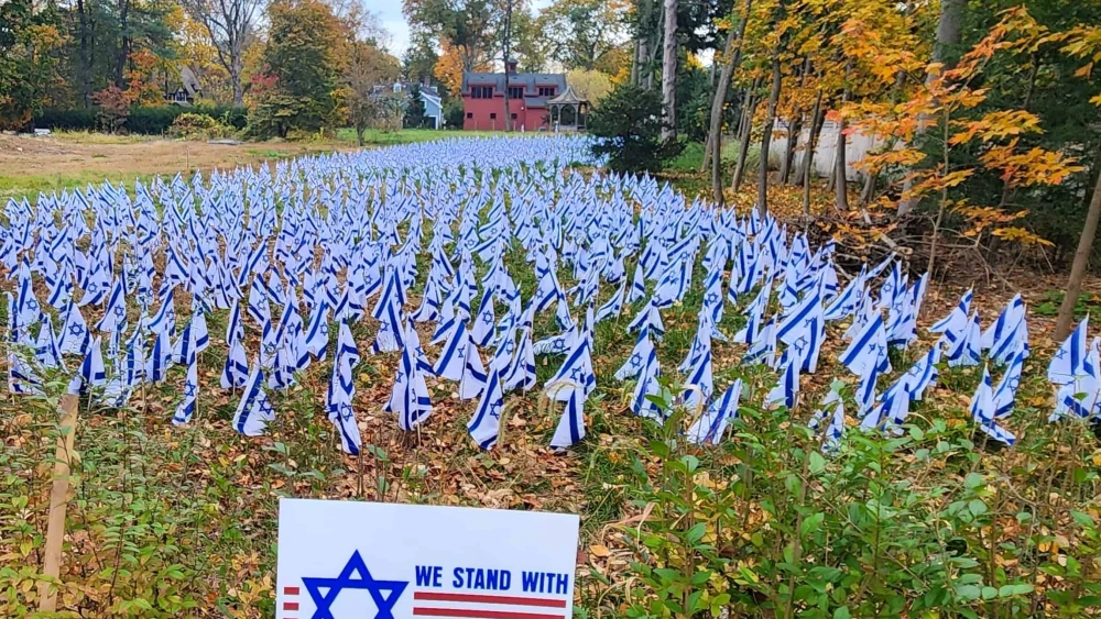Israeli flags Concord Massachusetts