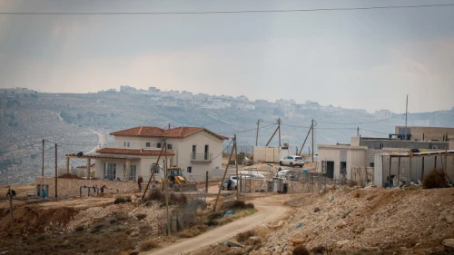 A new neighborhood under construction in Ma’ale Hever, Judea and Samaria, on Dec. 28, 2022. Photo by Gershon Elinson/Flash90.