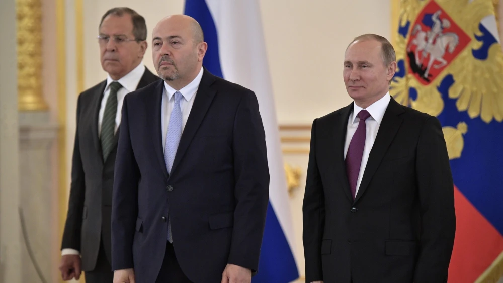 At the presentation of foreign ambassadors’ letters of credence. Ambassador of Israel Gary Koren presented his letter of credence to Vladimir Putin on March 16, 2017. Photo courtesy of The Kremlin, Moscow/en.kremlin.ru