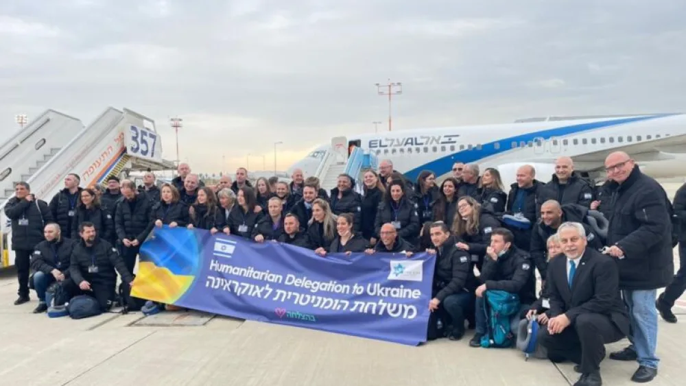 The Israeli delegation prior to take-off at Ben-Gurion Airport. Photo courtesy of Sheba Medical Center.