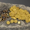 The hoard of gold and jewelry dating to the 6th century, unearthed during archaeological excavations in the ancient city of Hippos near the Sea of Galilee, Sept. 25, 2025. Credit: Dr. Michael Eisenberg/University of Haifa.