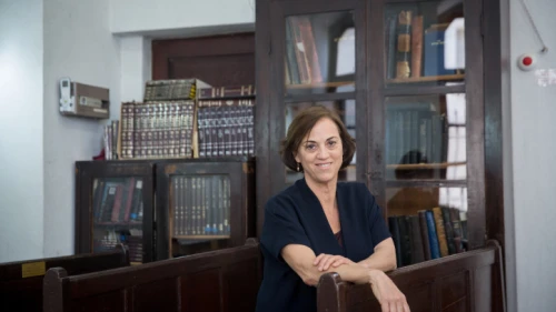 Israeli academic and politician Ruth Calderon at the Rabbi Kook Museum in Jerusalem, March 5, 2018. Photo by Miriam Alster/Flash90.