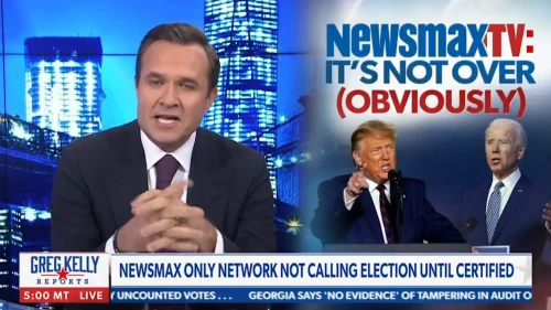 Newsmax prime-time host Greg Kelly. Source: Screenshot.