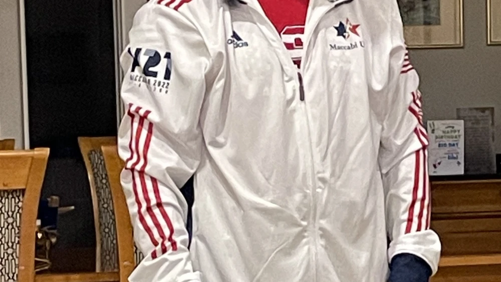 Dr. Leeber Cohen in his official Maccabiah jacket. Credit: Courtesy.