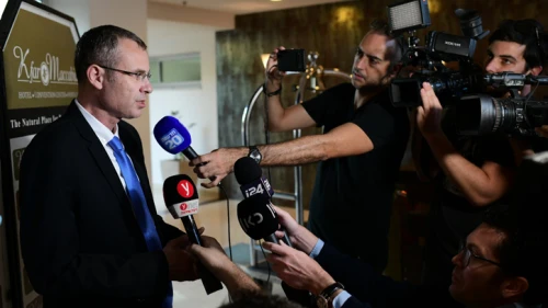 Knesset Speaker Yariv Levin, then Israel's tourism minister, arrives at the Kfar Maccabiah Hotel in Ramat Gan for a meeting, on Oct. 27, 2019. Photo by Tomer Neuberg/Flash90.