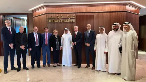 Israeli Economy and Industry Minister Orna Barbivai and Dubai International Chamber President and CEO Hamad Buamim with senior Israeli and Emirati officials in Dubai, June 2022. Credit: Israeli Economy and Industry Ministry.