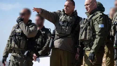 Israel Defense Forces Chief of Staff Lt. Gen. Eyal Zamir during a visit to southern Syria, April 20, 2025. Credit: IDF.
