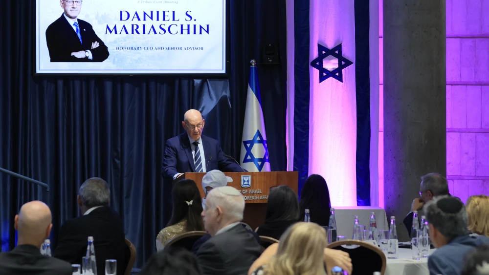 The longtime American Jewish leader Dan Mariaschin is honored at the Israeli Ministry of Foreign Affairs in Jerusalem on September 7, 2026. Credit: Ronen Horesh.