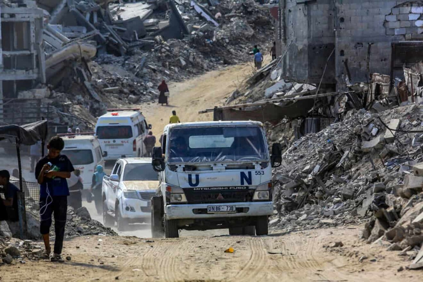 UN Trucks in Gaza