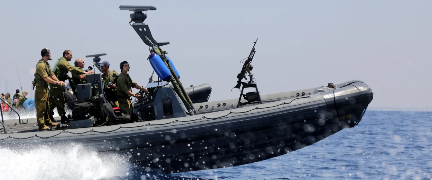 Israeli Navy soldiers seen on IDF ships, off the coast of Gaza, during Operation "Protective Edge" on July 28, 2014. Credit: Edi Israel/FLASH90