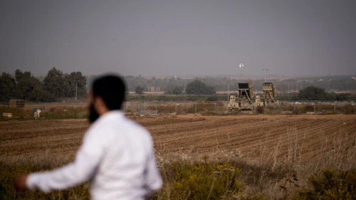 An Iron Dome battery is seen near the town of Sderot in southern Israel, near the border with Gaza Strip, on Nov. 13, 2019. Photo by Yonatan Sindel/Flash90.