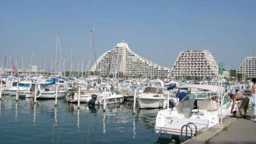 The La Grande-Motte marina on France's Mediterranean coast. Photo by Alain Caraco via Wikimedia Commons.