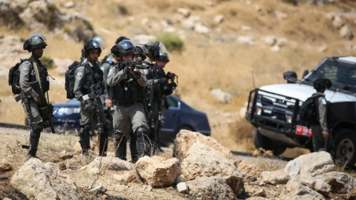 Israeli forces clash with Palestinians during a demonstration in the village of Kafr Malik, northeast of Ramallah, Sept. 13, 2019. Photo by Flash90.