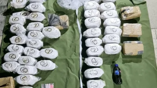 A shipment of narcotics and weapons seized by Israel Defense Forces troops on its way into Israel from Lebanon, Oct. 23, 2022. Credit: Israel Defense Forces.