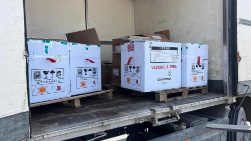 Polio vaccines arrive in the Gaza Strip. Credit: Israel Defense Forces.