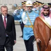 Turkey's President Recep Tayyip Erdoğan reviews the honor guard as he welcomes Crown Prince of Saudi Arabia Mohammed bin Salman at the Presidential Complex in Ankara on June 22, 2022. Photo by Adem Altan/AFP via Getty Images.