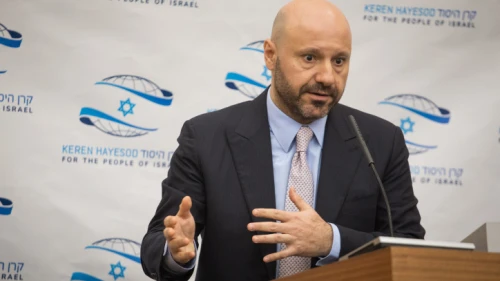 Abdallah Chatila, a Christian-Lebanese Swiss businessman, speaks during a press conference at the Keren Hayesod headquarters in Jerusalem, on Dec. 8, 2019. Photo by Hadas Parush/Flash90.
