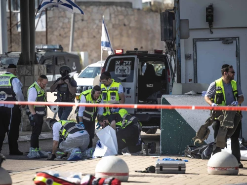 An Israel Defense Forces soldier was killed and six civilians were wounded in a Palestinian shooting attack at the “tunnel road” checkpoint leading to Jerusalem, Nov. 16, 2023. Photo by Chaim Goldberg/Flash90.