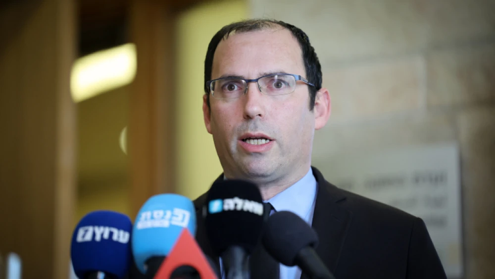 Israeli parliamentarian Simcha Rothman, head of the Knesset’s Constitution, Law and Justice Committee, endorses Israeli President Isaac Herzog’s call to hold negotiations with the political opposition over the government's proposed judicial reforms, Feb. 13, 2023. Credit: Yonatan Sindel/Flash90.