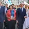 From left to right: Yacov Livne, Israel Ambassador to Poland, Monika Krawczyk (Director of JHI), Minister Wojciech Kolarski, Secretary of State in the Chancellery of the President of Poland, Ms. Rachel Kesselman (Radomsko Kesselman Museum), Michel Gourary (Director of EMOTL).