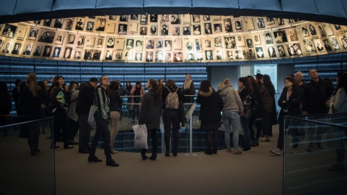 Visitors seen at the Yad Vashem Holocaust Memorial museum in Jerusalem on April 10, 2018, ahead of Israeli National Holocaust Remembrance Day. Photo by Hadas Parush/Flash90.