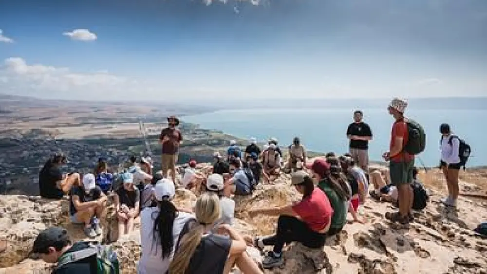 Alexander Muss High School in Israel students hike Mount Arbel