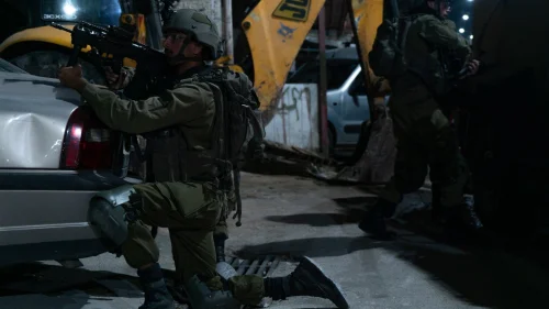 Soldiers during an overnight counterterror operation in Judea and Samaria. Credit: IDF.