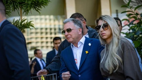 U.S. Special Envoy to the Middle East Steve Witkoff visits Hostage Square in Tel Aviv, Jan. 30, 2025. Photo by Yonatan Sindel/Flash90.