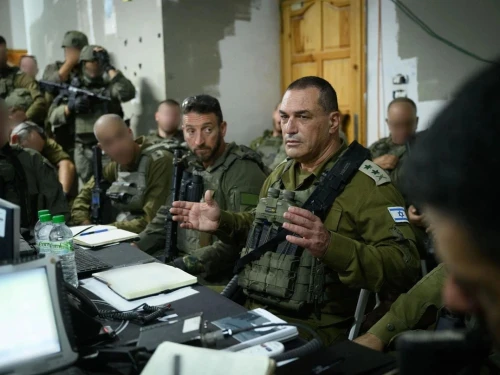 Israel Defense Forces Chief of Staff Lt. Gen. Eyal Zamir meets with troops in the southern Gaza Strip, Sept. 26, 2025. Credit: IDF.
