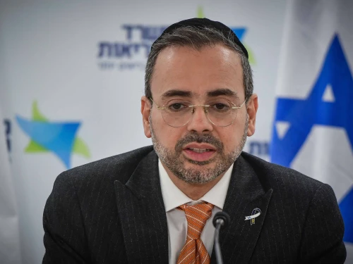 Minister of Health Uriel Busso attends a meeting of the Health Care Basket Committee in Airport City near Tel Aviv, Feb. 6, 2025. Photo by Avshalom Sassoni/Flash90.