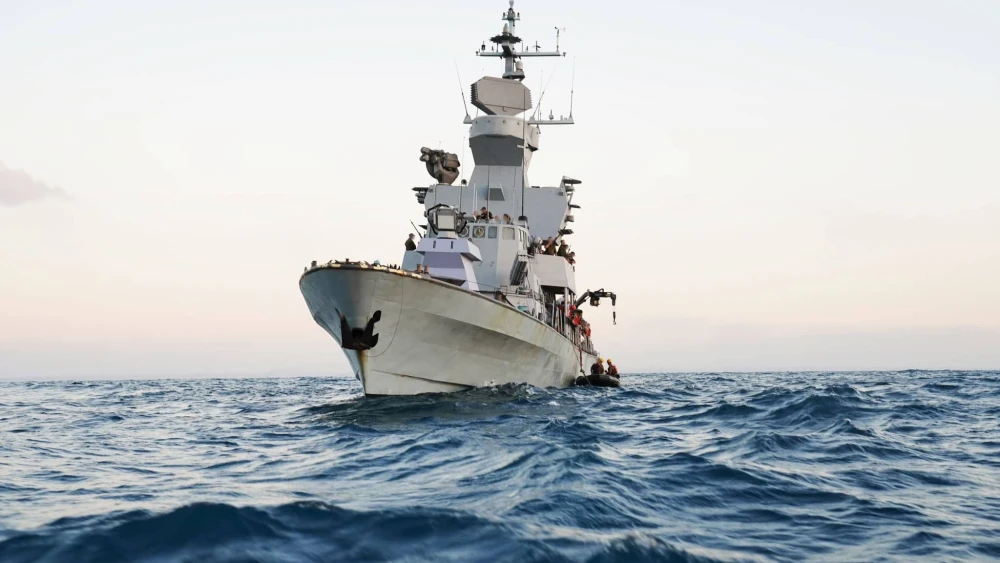 An Israeli Navy missile boat operating off the Gaza Strip, Dec. 27, 2023. Credit: IDF.