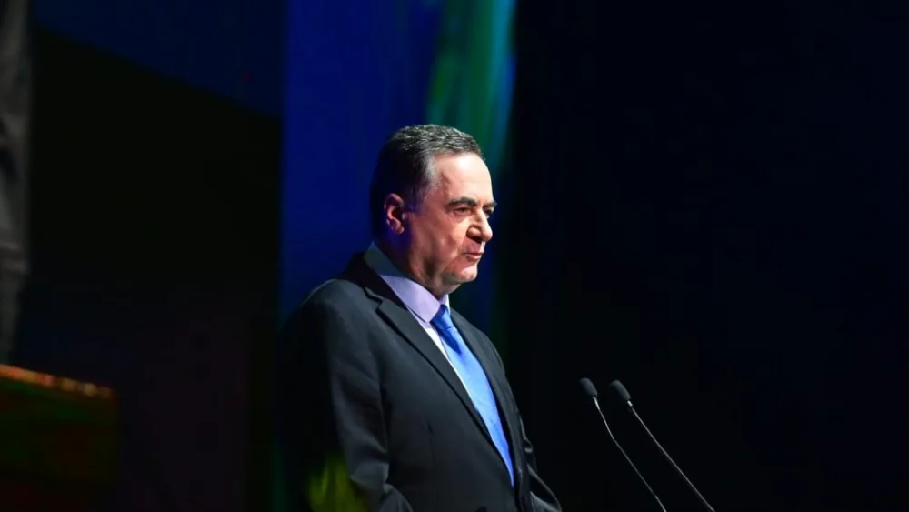 Defense Minister Israel Katz speaks at an event honoring fallen soldiers in Lod, central Israel, on Dec. 8, 2025. Photo by Yossi Zeliger/TPS-IL.