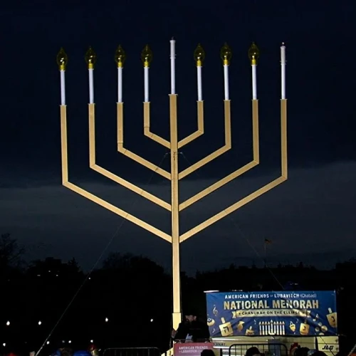 The National Menorah lighting in Washington, D.C., in 2017. Source: Screenshot.