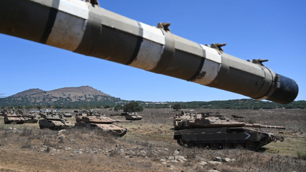 Israel Defense Forces soldiers of Tank Battalion Unit 71 near the Syrian border with Israel in the northern Golan Heights, Aug. 18, 2021. Photo by Michael Giladi/Flash90.