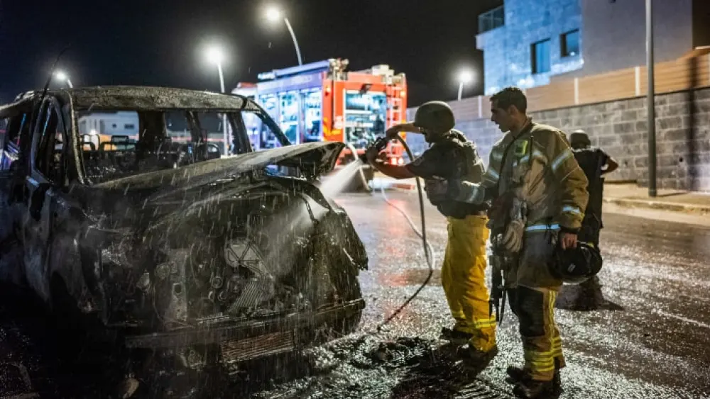 The damage after a rocket fired from Lebanon hit the northern city of Kiryat Shmona, Nov. 5, 2023. Photo by Erez Ben Simon/Flash90.